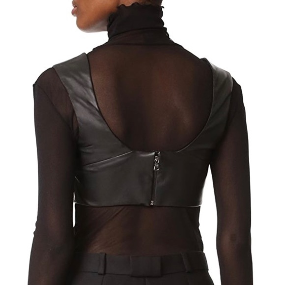 RUBIN SINGER Faux Leather Bra Crop Top - Picture 4 of 9